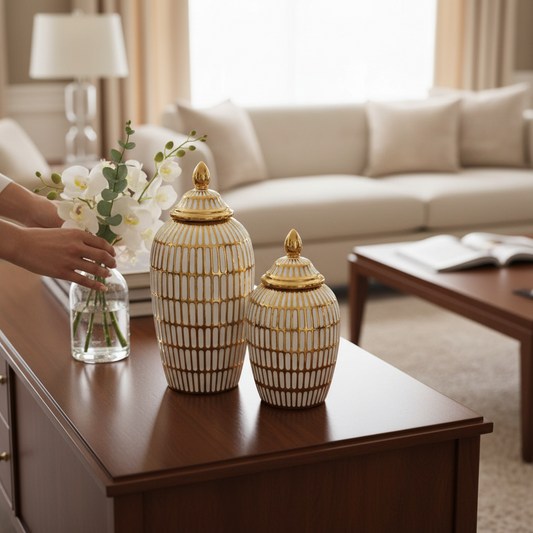 Vintage & Modern Elegance Ceramic Candy Jar