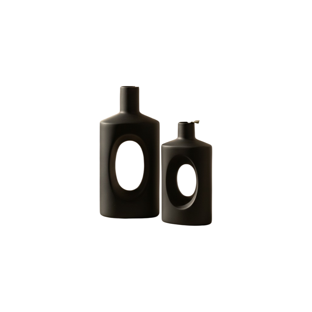 Nordic Harmony Abstract Double Loop Ceramic Vase