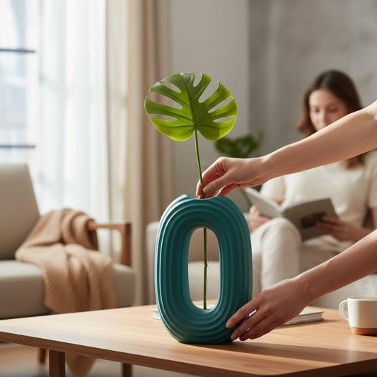 Scandinavian Minimal Artistic Green Ceramic Vase