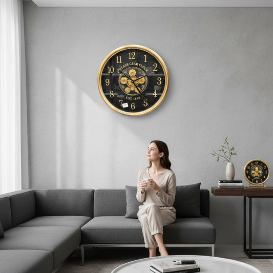 Vintage Gear Mechanism Wall Clock