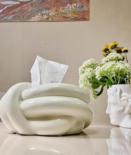 Modern Ceramic Knot Tissue Box