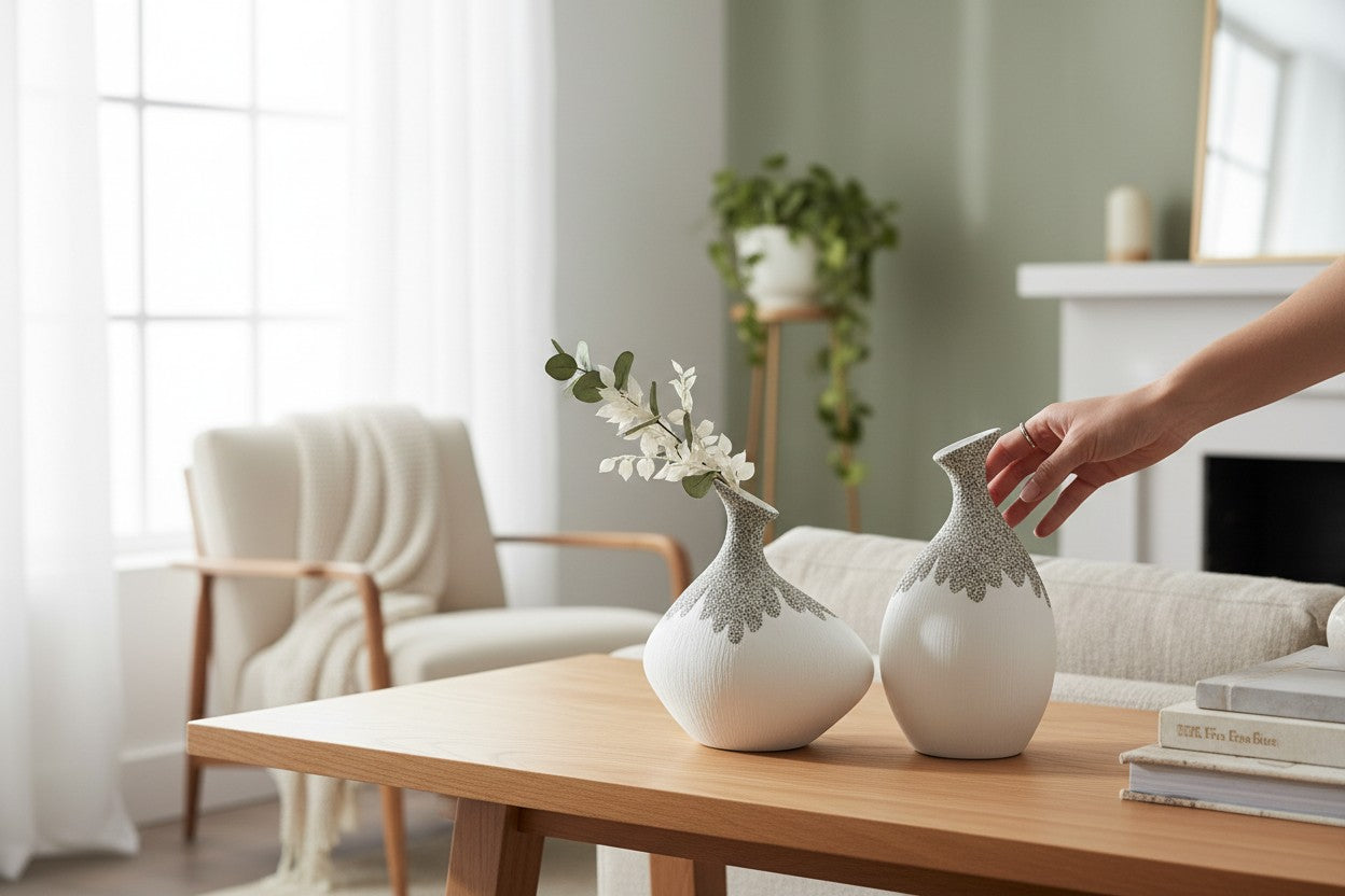 Nordic Artistic Double Loop Sculptural Ceramic Vase