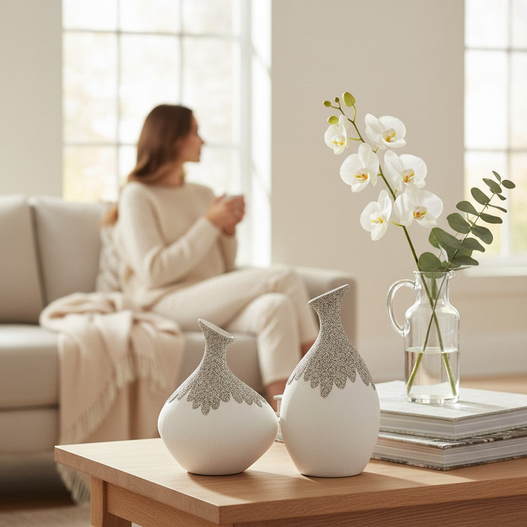 Nordic Artistic Double Loop Sculptural Ceramic Vase