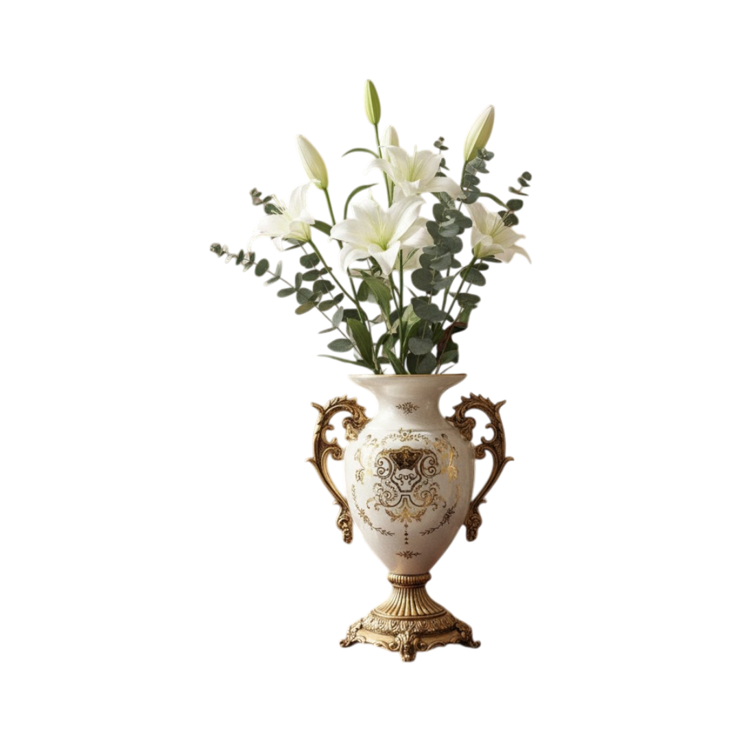 Classic Pedestal Fiber Decorative Bowl & Vase