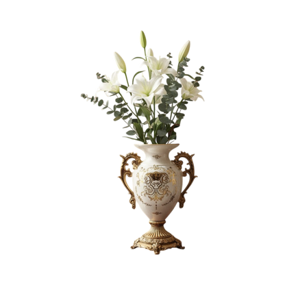 Classic Pedestal Fiber Decorative Bowl & Vase