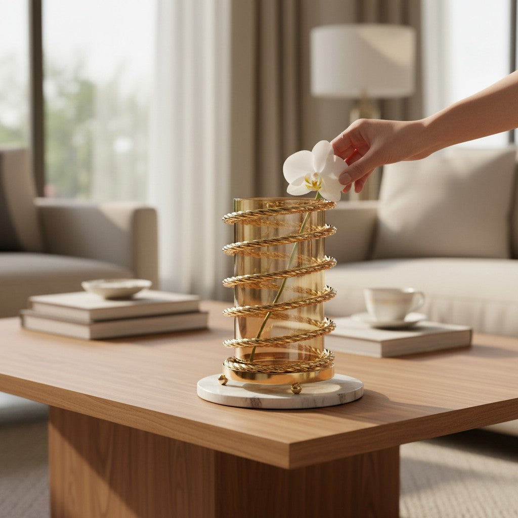 Luxe Metallic Candle Stand Holder