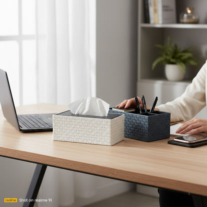 Modern Woven Texture Leader Tissue Box