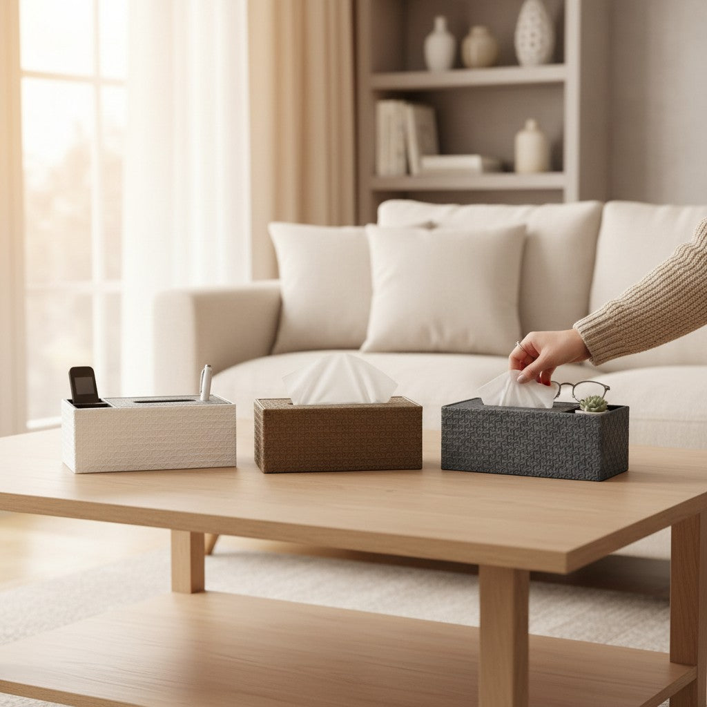 Modern Woven Texture Leader Tissue Box