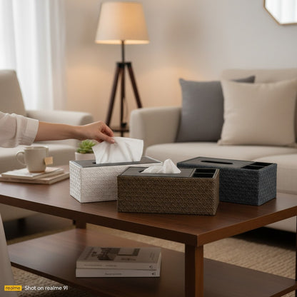Modern Woven Texture Leader Tissue Box