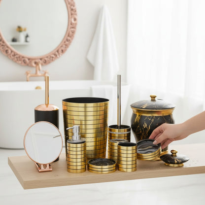Luxe Matte Black Bathroom Set – 5 Pieces