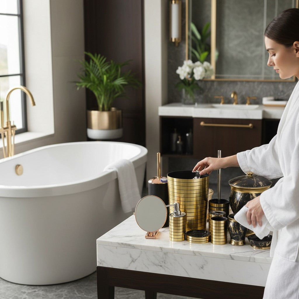 Luxe Matte Black Bathroom Set – 5 Pieces