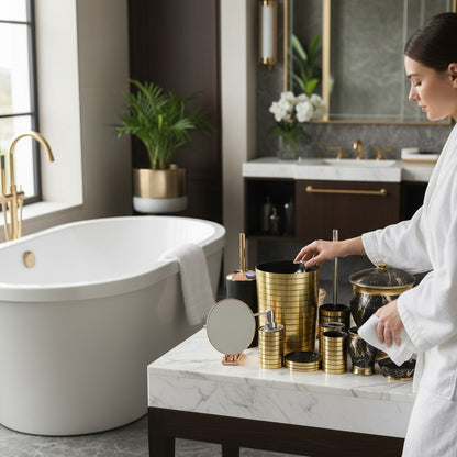 Luxe Matte Black Bathroom Set – 5 Pieces