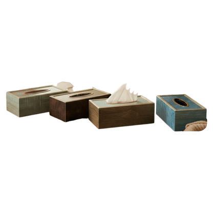 Minimalist Textured Wooden Tissue Storage Box