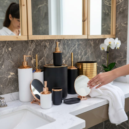 Luxe Matte Black Bathroom Set – 5 Pieces