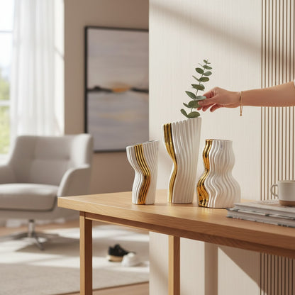 Nordic Minimal Abstract Loop Design Ceramic Vase
