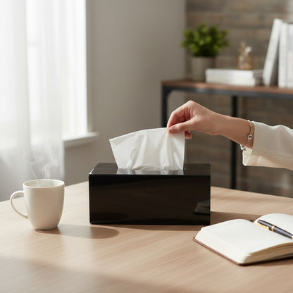 Elegant Rectangular Glass Tissue Box