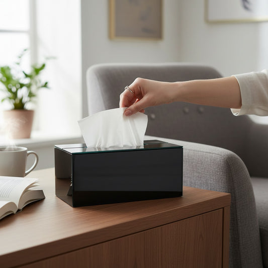 Elegant Rectangular Glass Tissue Box