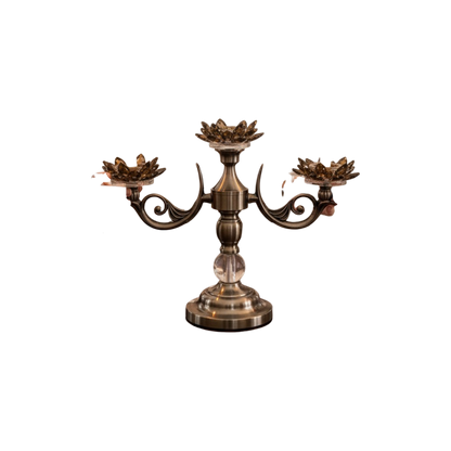 Luxe Crystal Lotus Vintage Candle Holder
