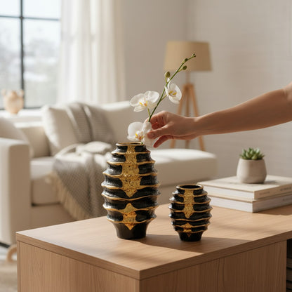 Nordic Modern Sculptural Double Loop Ceramic Vase