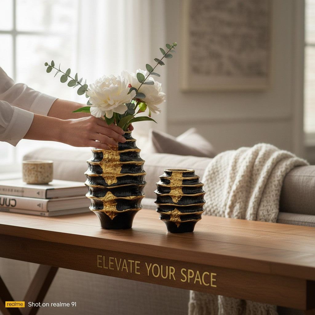 Nordic Modern Sculptural Double Loop Ceramic Vase