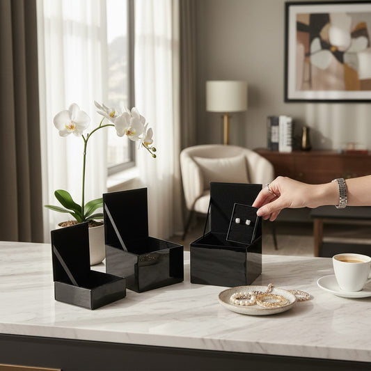 Modern Multi-Section Jewelry Organizer Box(3 Piece Set)