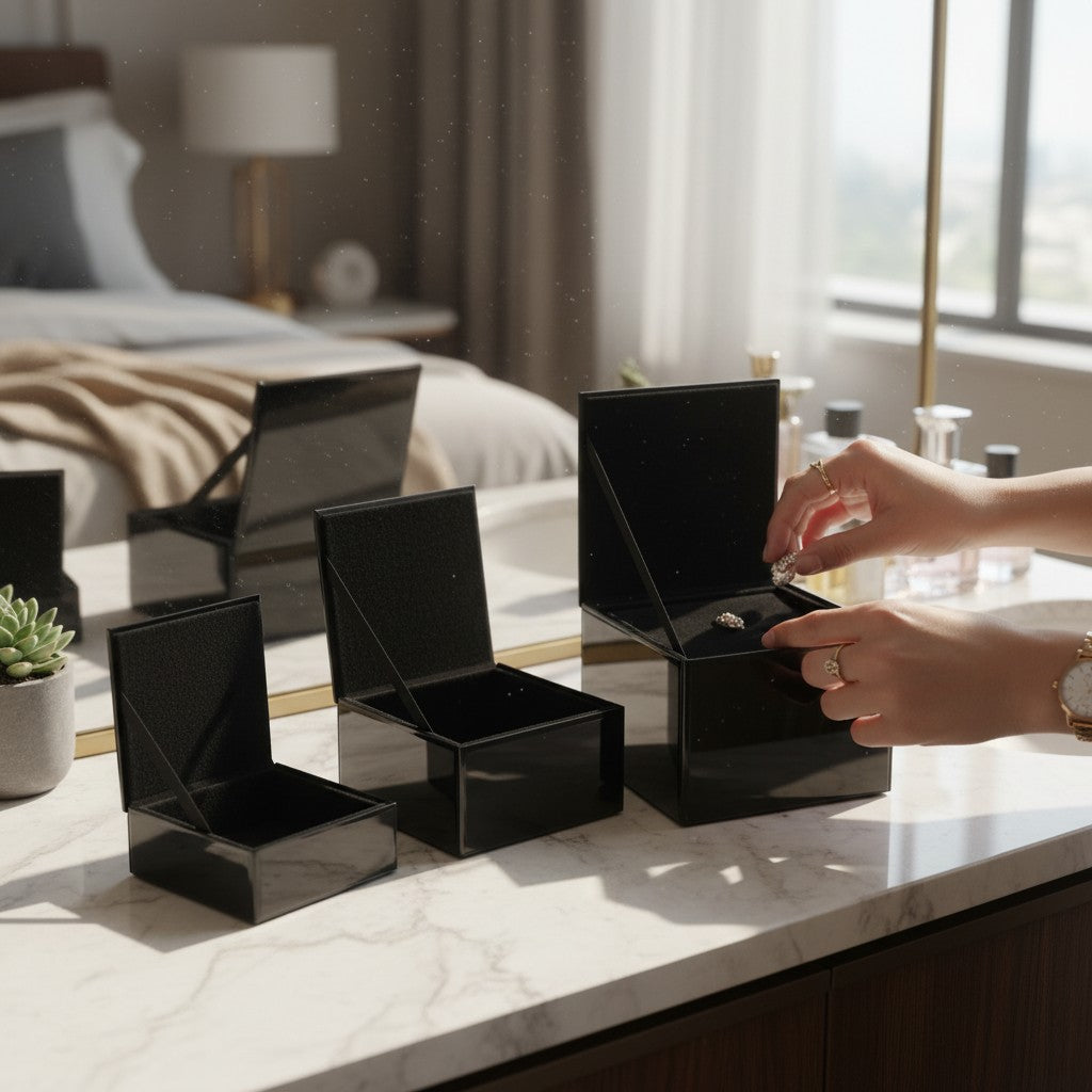 Modern Multi-Section Jewelry Organizer Box(3 Piece Set)