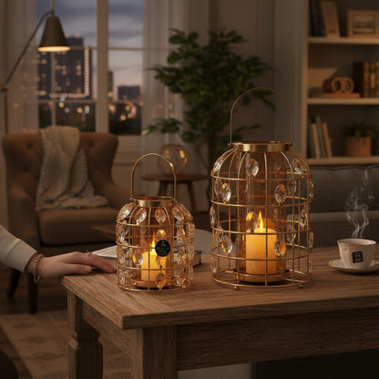 Luxe Metallic Candle Cage Lantern