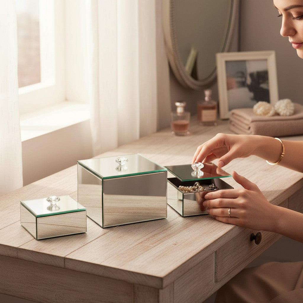 Modern Multi-Section Jewelry Organizer Box(3 Piece Set)
