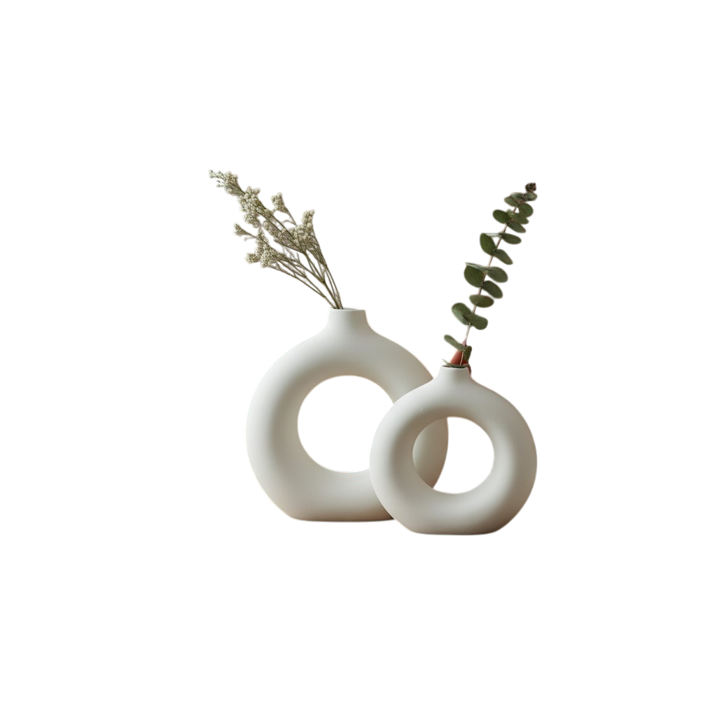 Abstract Hollow Circle Nordic Ceramic Vase