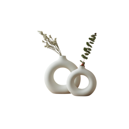 Abstract Hollow Circle Nordic Ceramic Vase