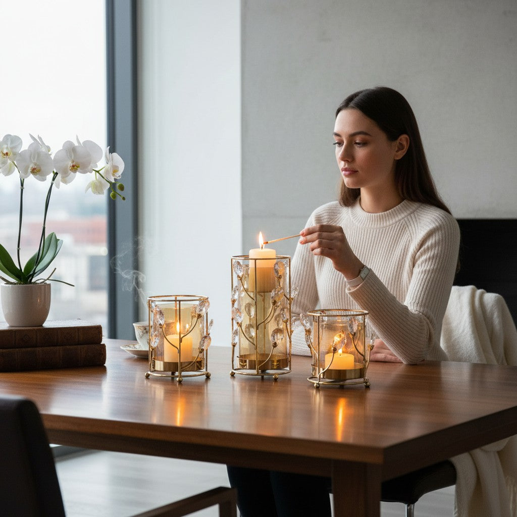 Elegant Lotus Shine Candle Stand