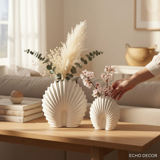 Contemporary Scandinavian Double Ring Black Vase