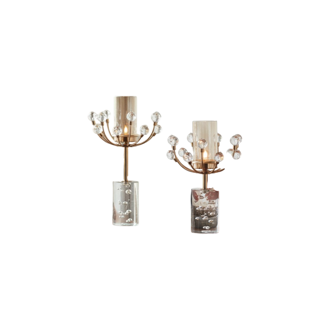 Modern Crystal Bloom Candle Holder
