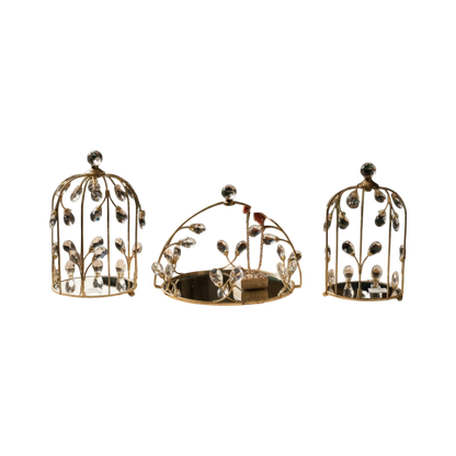Luxury Metallic Crystal Lotus Tray