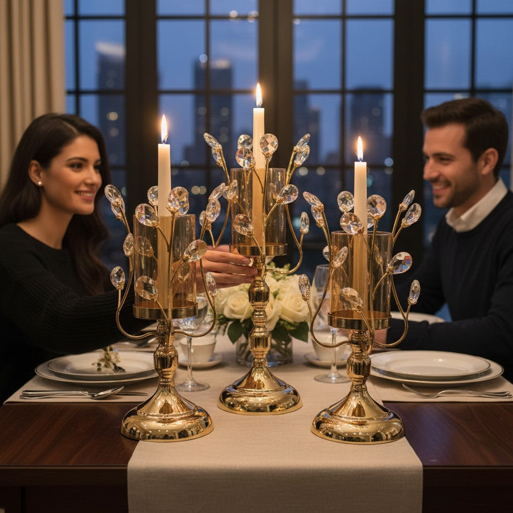 Prestige Lotus Crystal Candle Holder