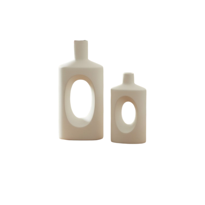 Scandinavian Style Abstract Hollow Ceramic Vase