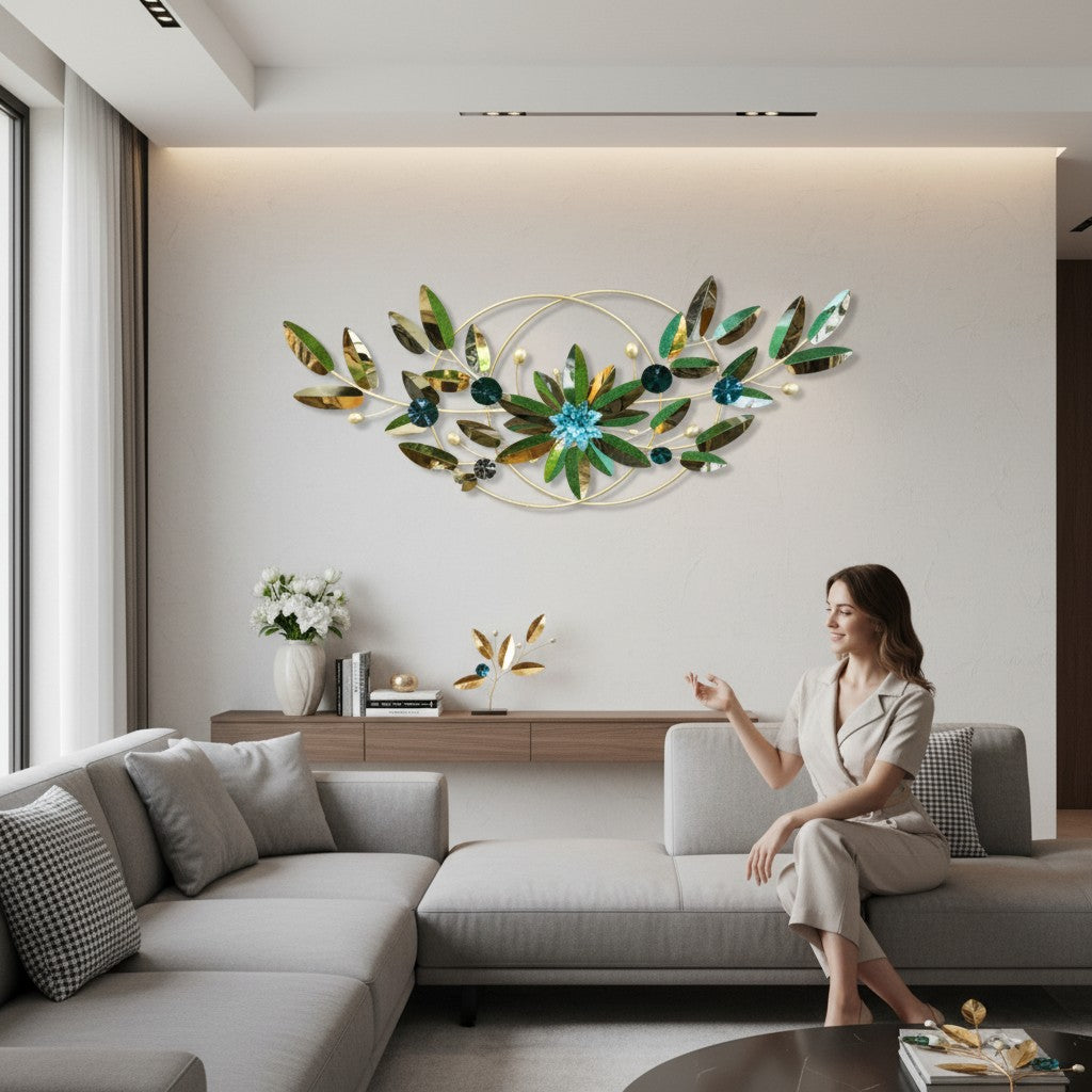 Golden Bloom Abstract Wall Art