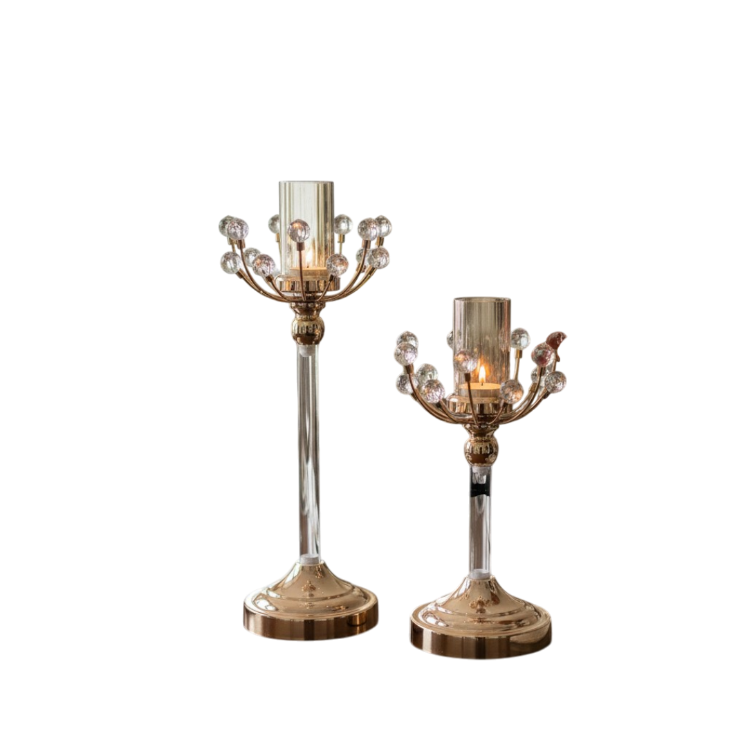 Opulent Crystal Bloom Candle Holder