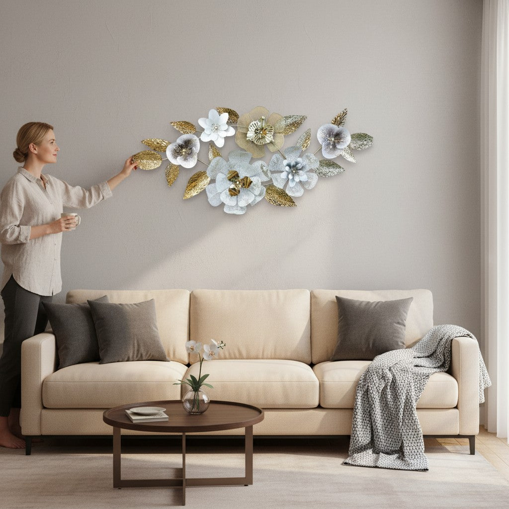 Luxe Floral Metal Wall Sculpture