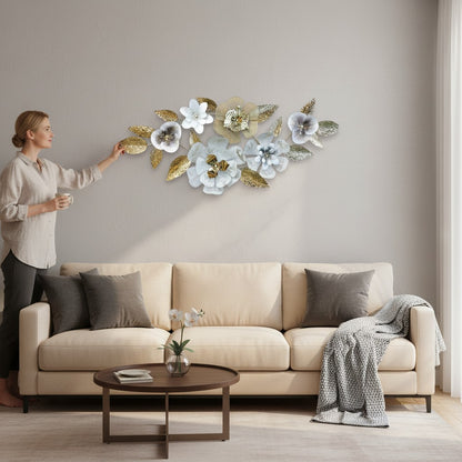 Luxe Floral Metal Wall Sculpture