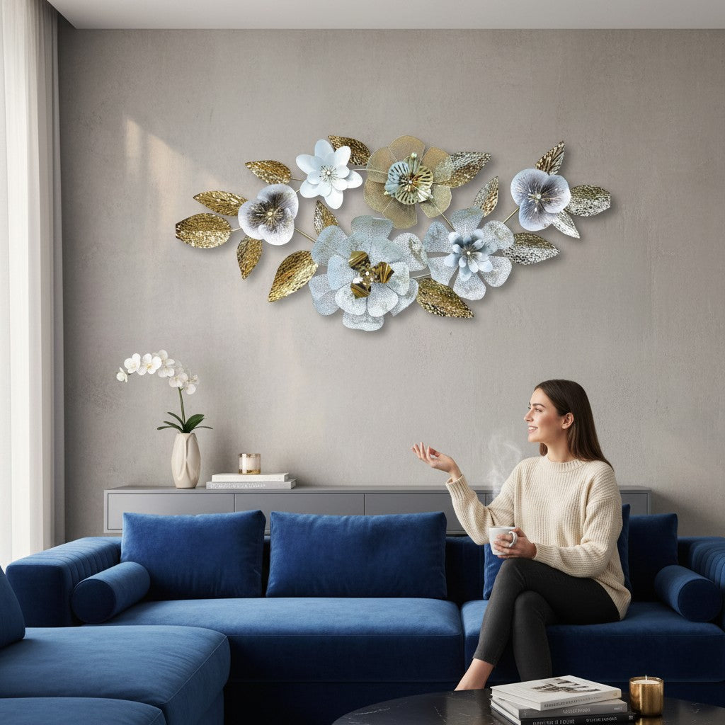 Luxe Floral Metal Wall Sculpture