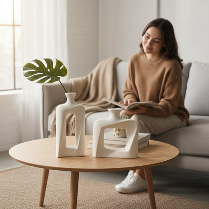 Scandinavian Minimal Hollow Curve Sculptural Vase