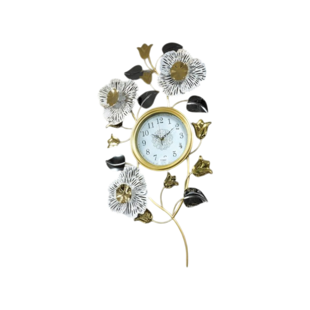 Golden Harmony Wall Clock Décor