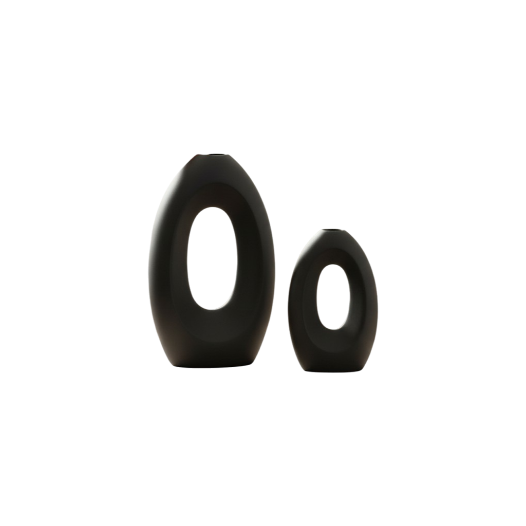 Modern Abstract Ring Statement Ceramic Vase