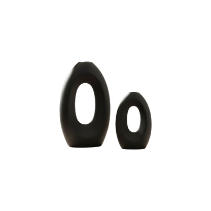 Modern Abstract Ring Statement Ceramic Vase