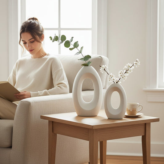Nordic Inspired Sculptural Hollow Loop Art Vase