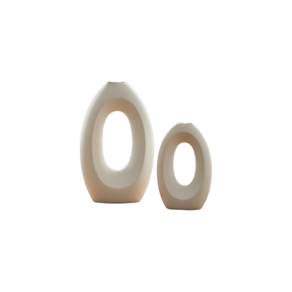 Nordic Inspired Sculptural Hollow Loop Art Vase