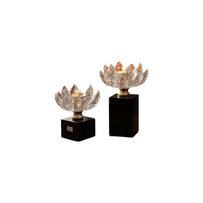 Serenity Crystal Lotus & Bass Candle Stand