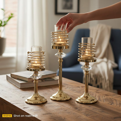 Majestic Lotus Crystal Décor Candle Holder