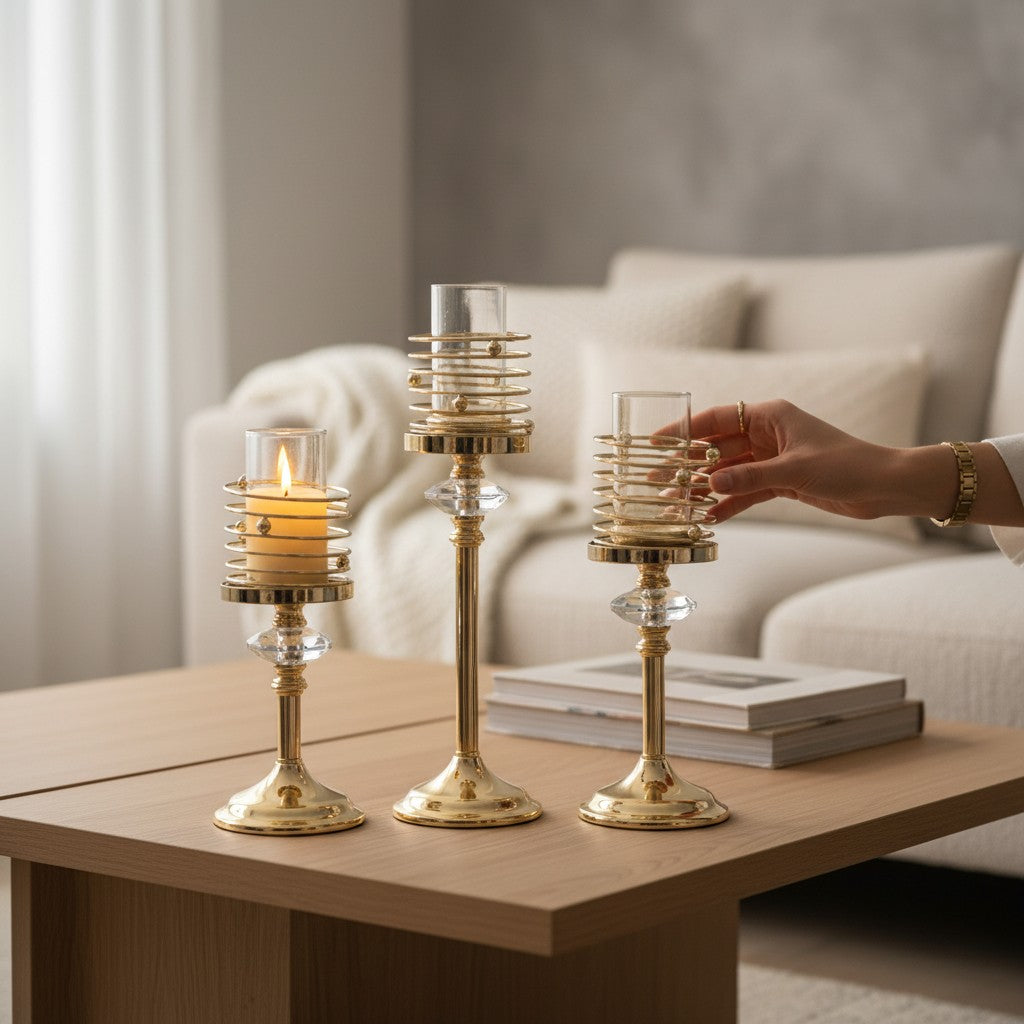 Majestic Lotus Crystal Décor Candle Holder